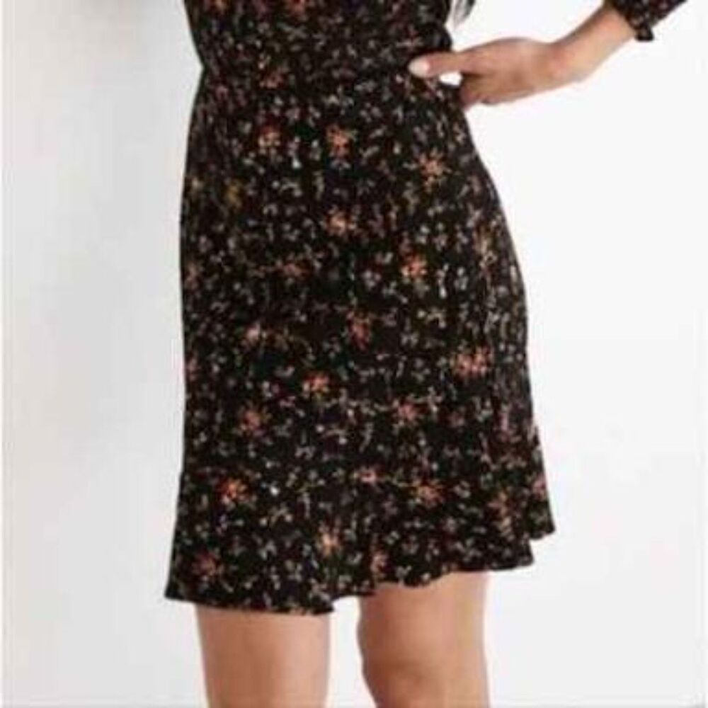 Madewell | Flounce Hem Mini Slip Skirt Fresh Sprigs Floral Bohemian Ruffle Sz 4